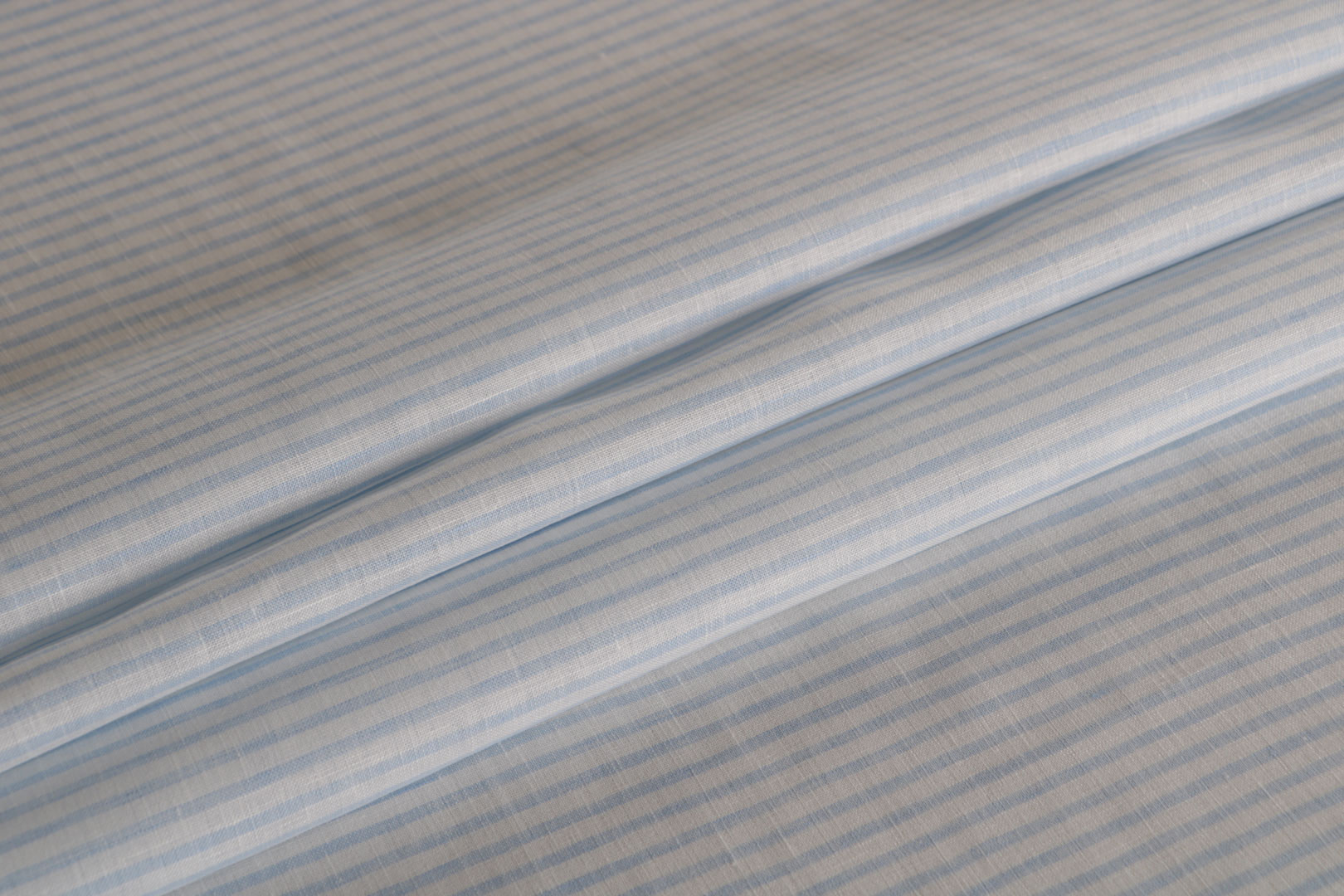 Tessuto Chambray Bianco, Blu in Lino per Abbigliamento TC000983