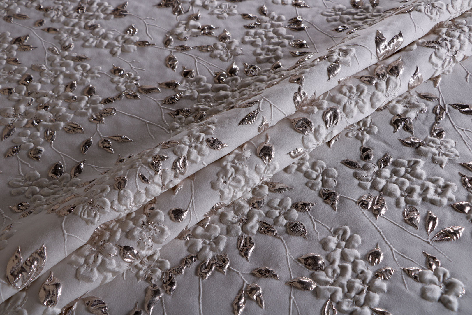 Tissu Couture Blanc en Polyester, Soie TC001005