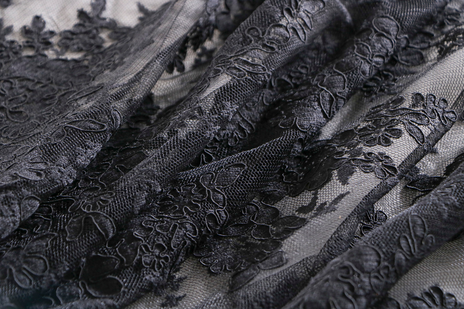 Black Polyester Apparel Fabric TC001030