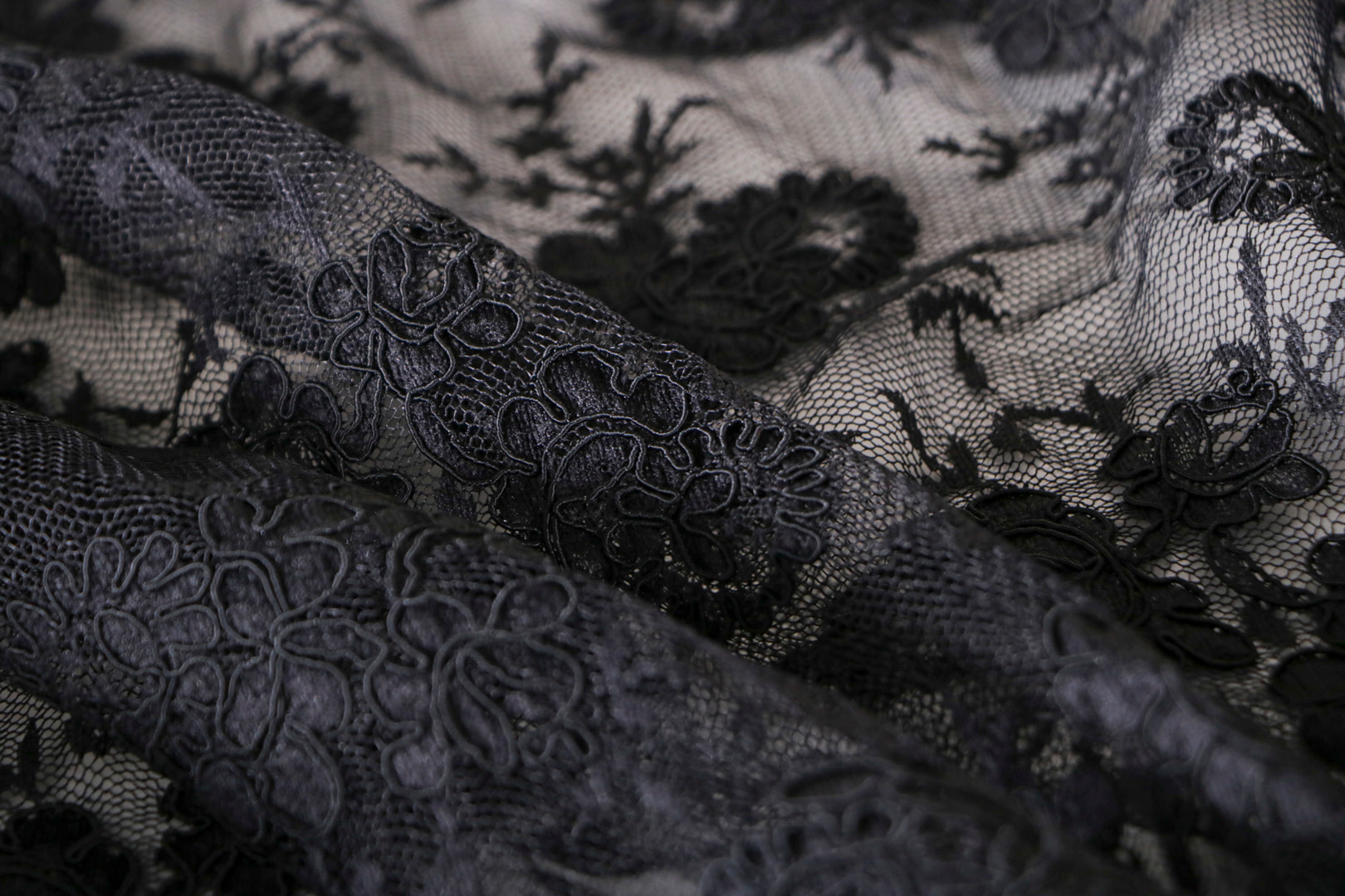 Tissu Couture Noir en Polyester TC001031