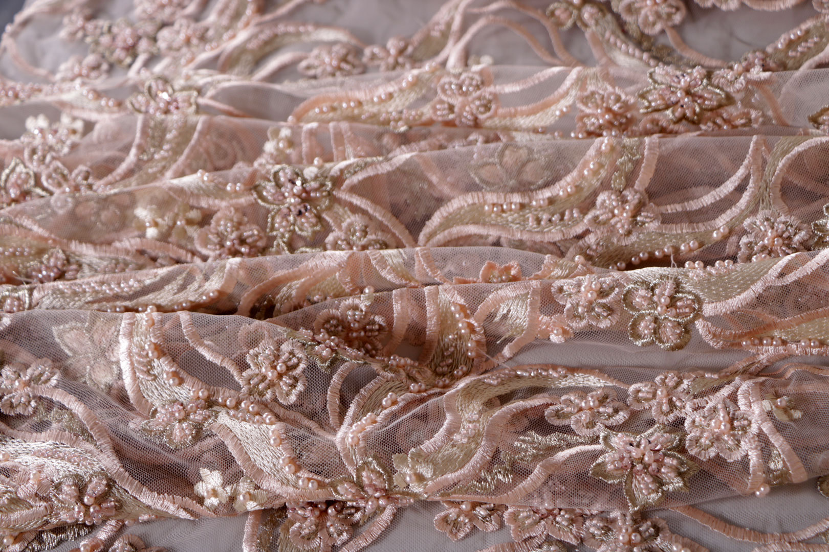 Tissu Couture Rose en Polyester UN001242