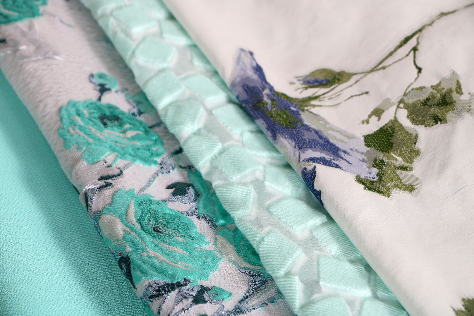 Pastel Aqua fabrics for dressmaking and fashion | new tess
