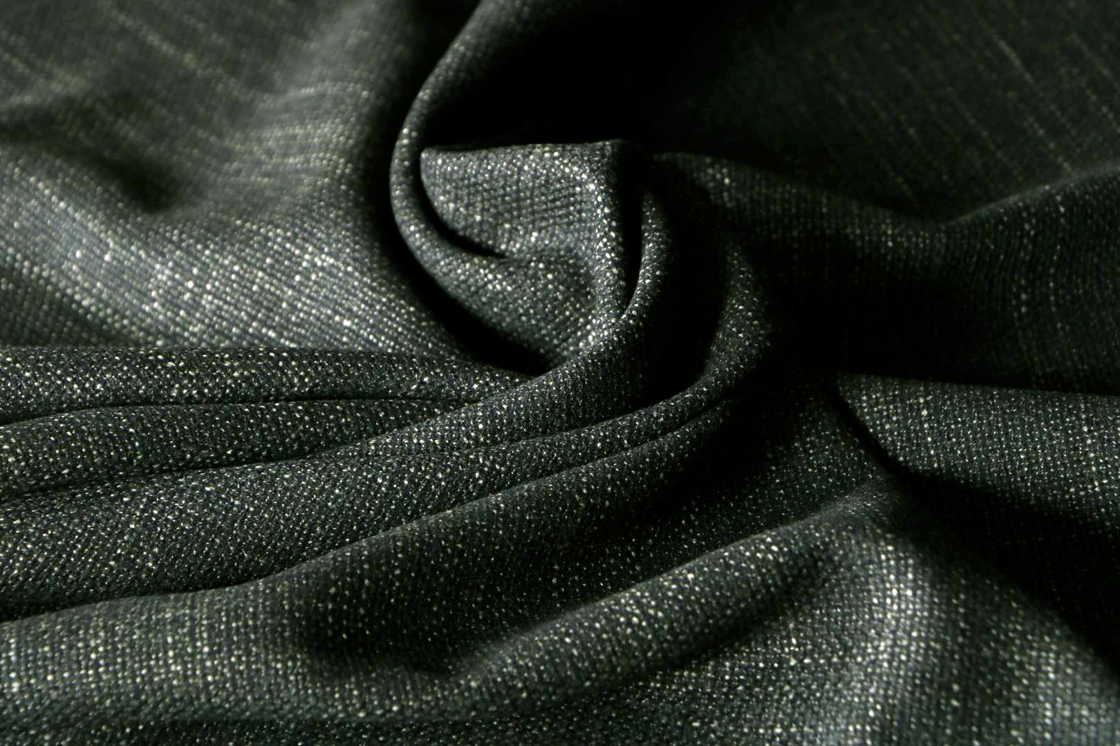 Green Silk, Wool Hopsack Apparel Fabric TC000687