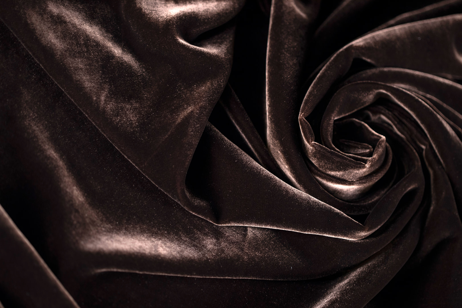 Brown silk and viscose velvet for dressmaking - new tess