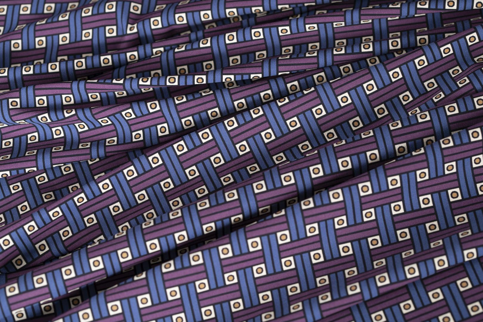 Blue, Purple Polyester, Stretch fabric for dressmaking