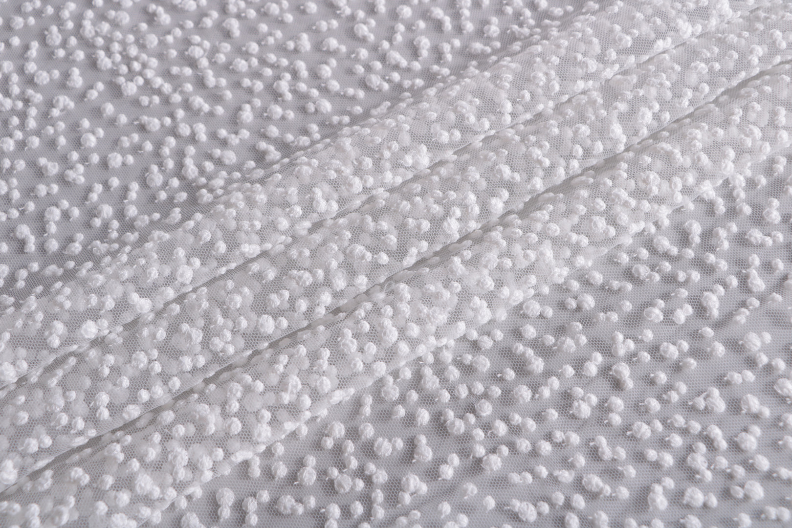 Russo Tessuti – Tulle In Cotone Con Pois Primafil PLUMETTE – Bianco 100x140cm – Tessuto Per Abiti Da Sposa, Battesimo E Bomboniere