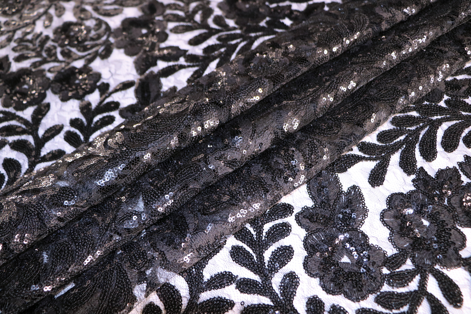 Tulle Floreale Con Paillettes TC001449