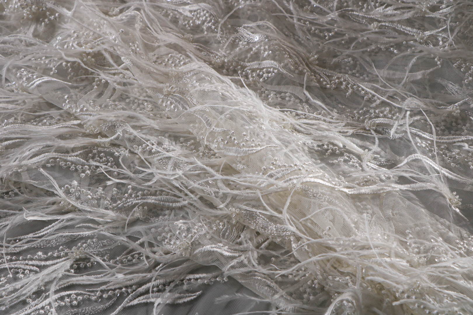 Tulle Ricamato Piume TC001018