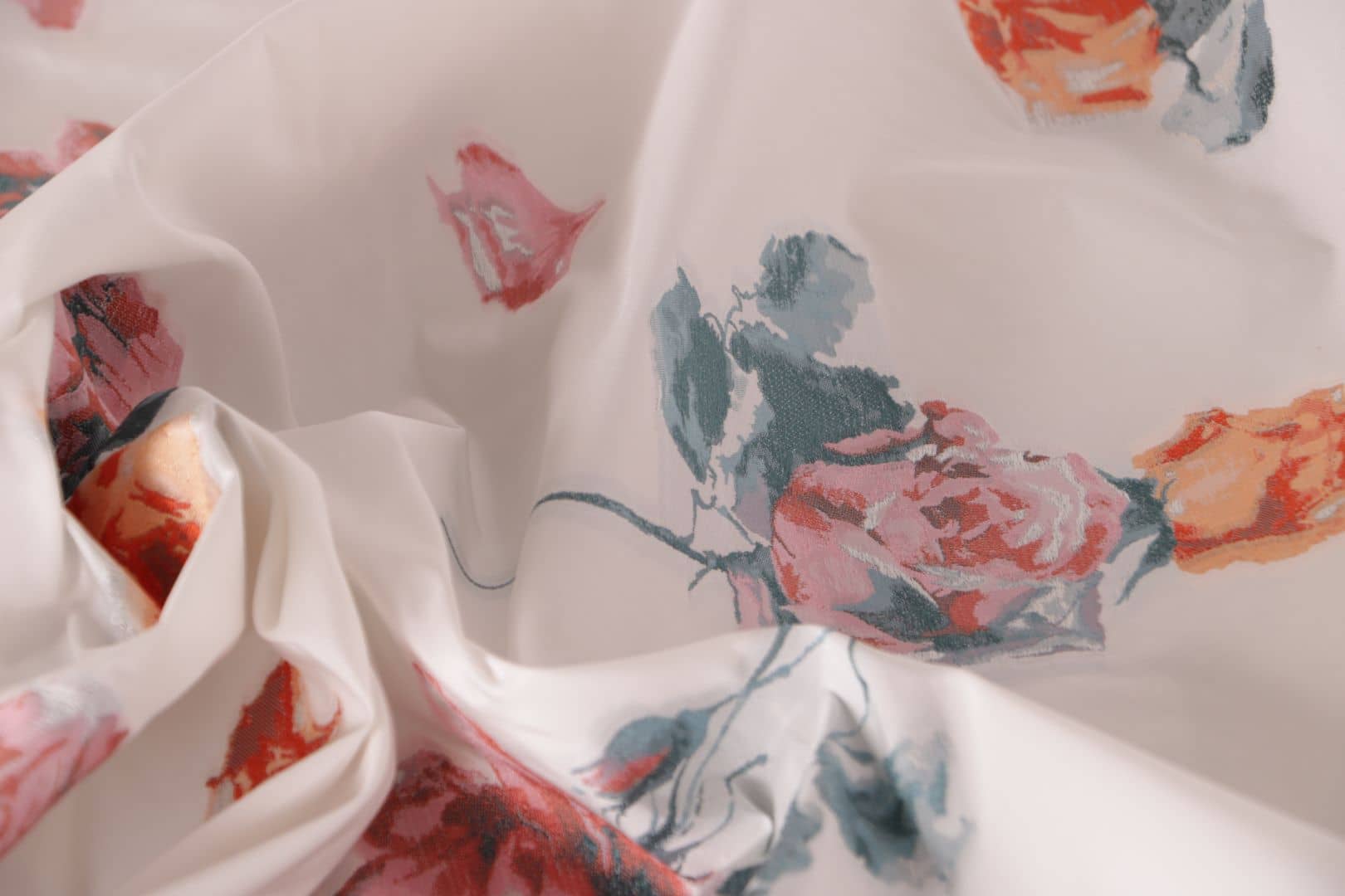 Red, White Polyester, Silk Taffeta fabric for dressmaking