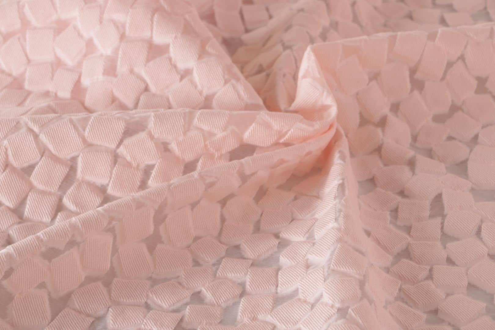Pink Cotton, Polyester, Silk fabric for dressmaking
