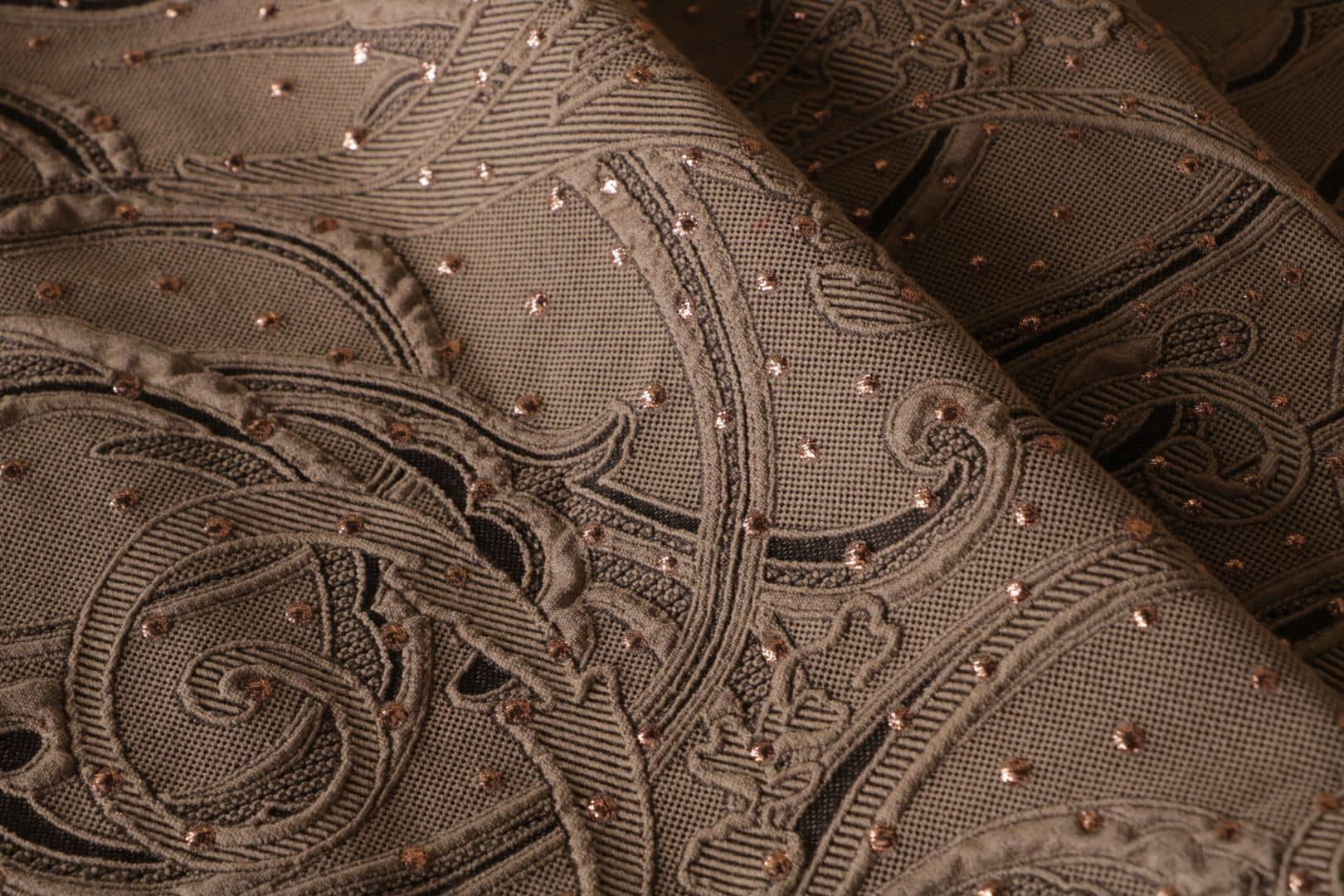 Beige Polyester, Silk, Wool fabric for dressmaking