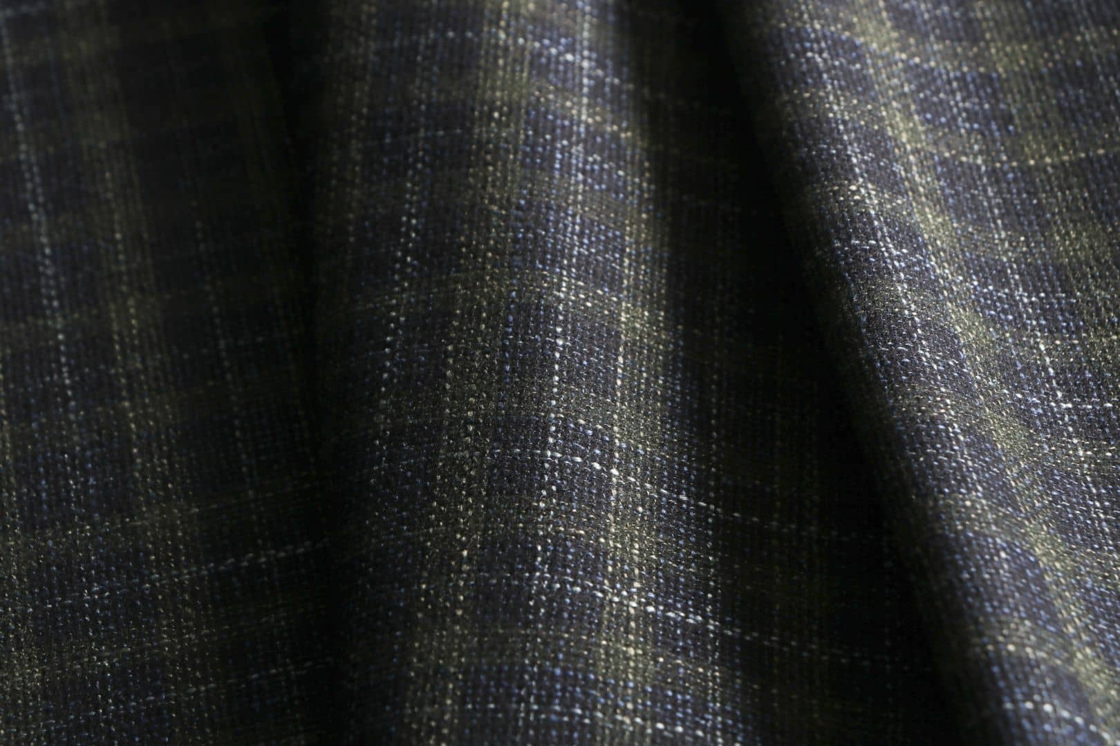 Blue, Green Silk, Wool fabric for dressmaking