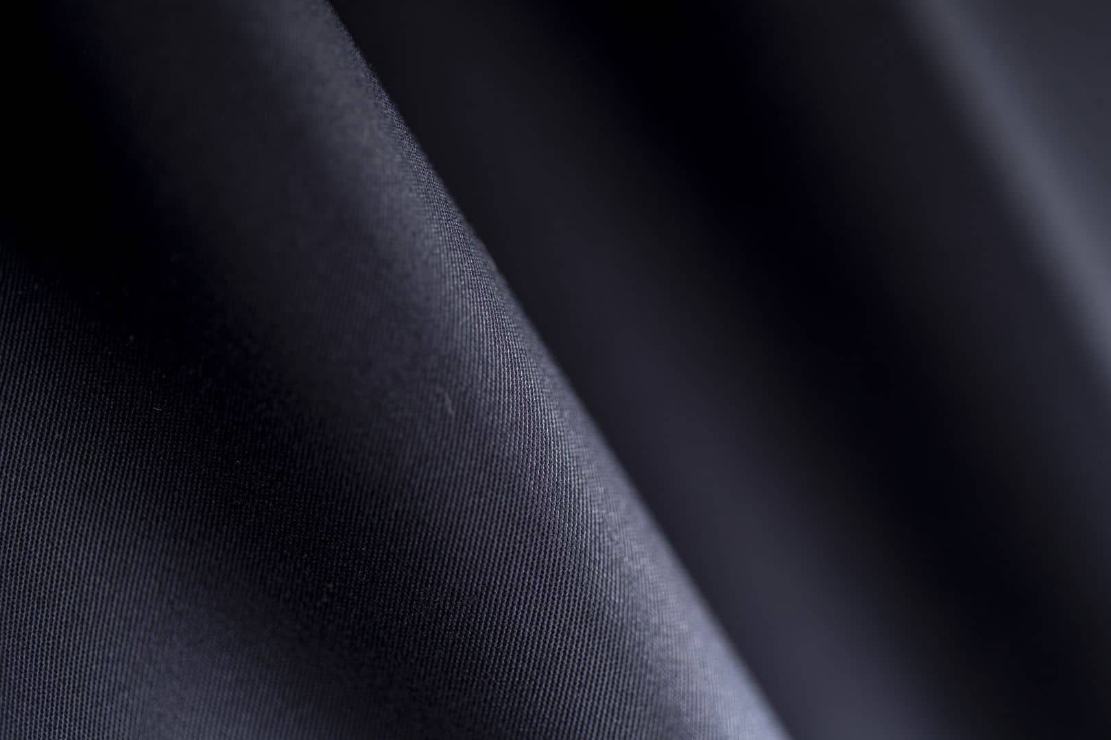 Graphite black gabardine fabric in stretch cotton | Larusmiani Fabrics