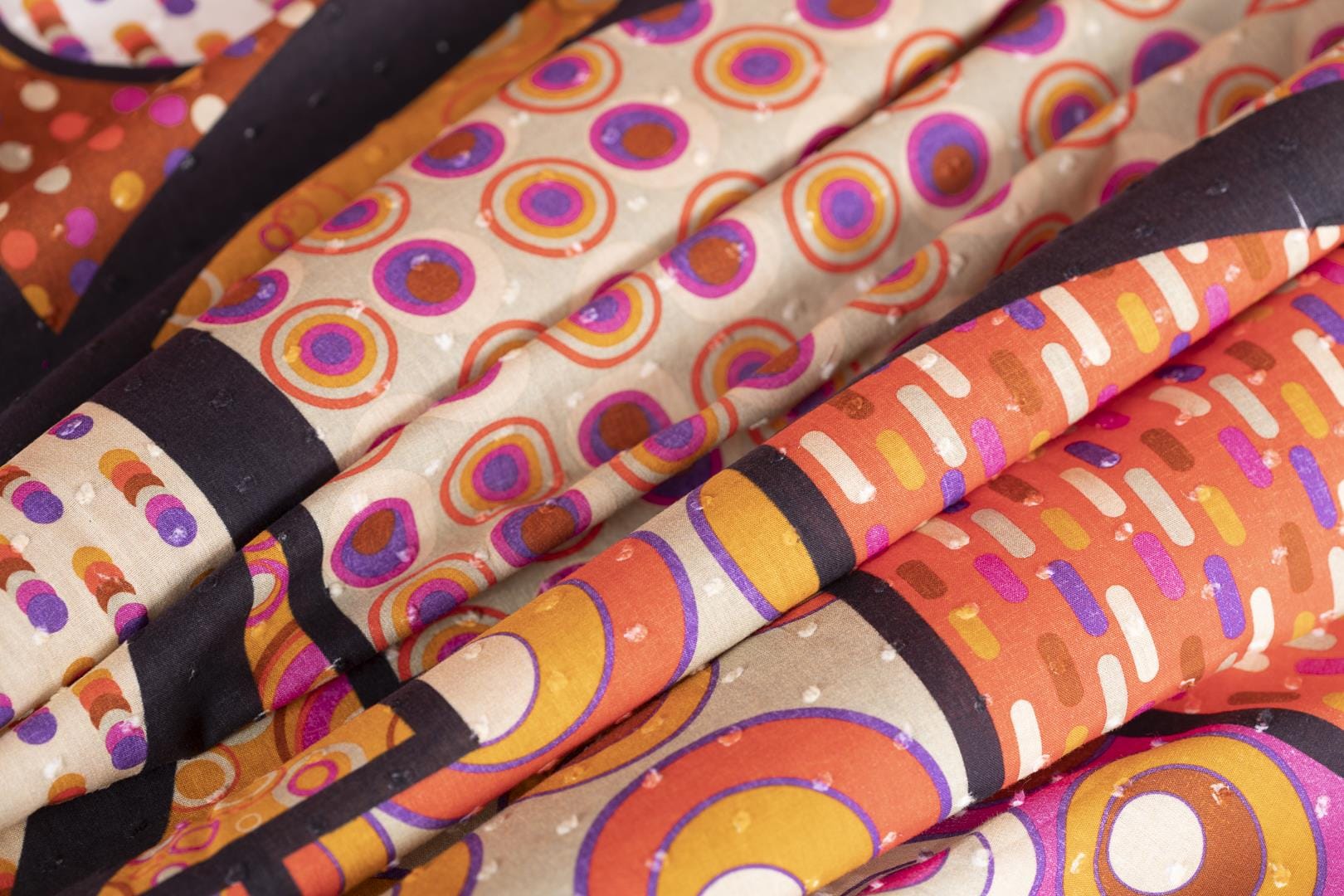 Fuxia, Orange Cotton fabric for dressmaking