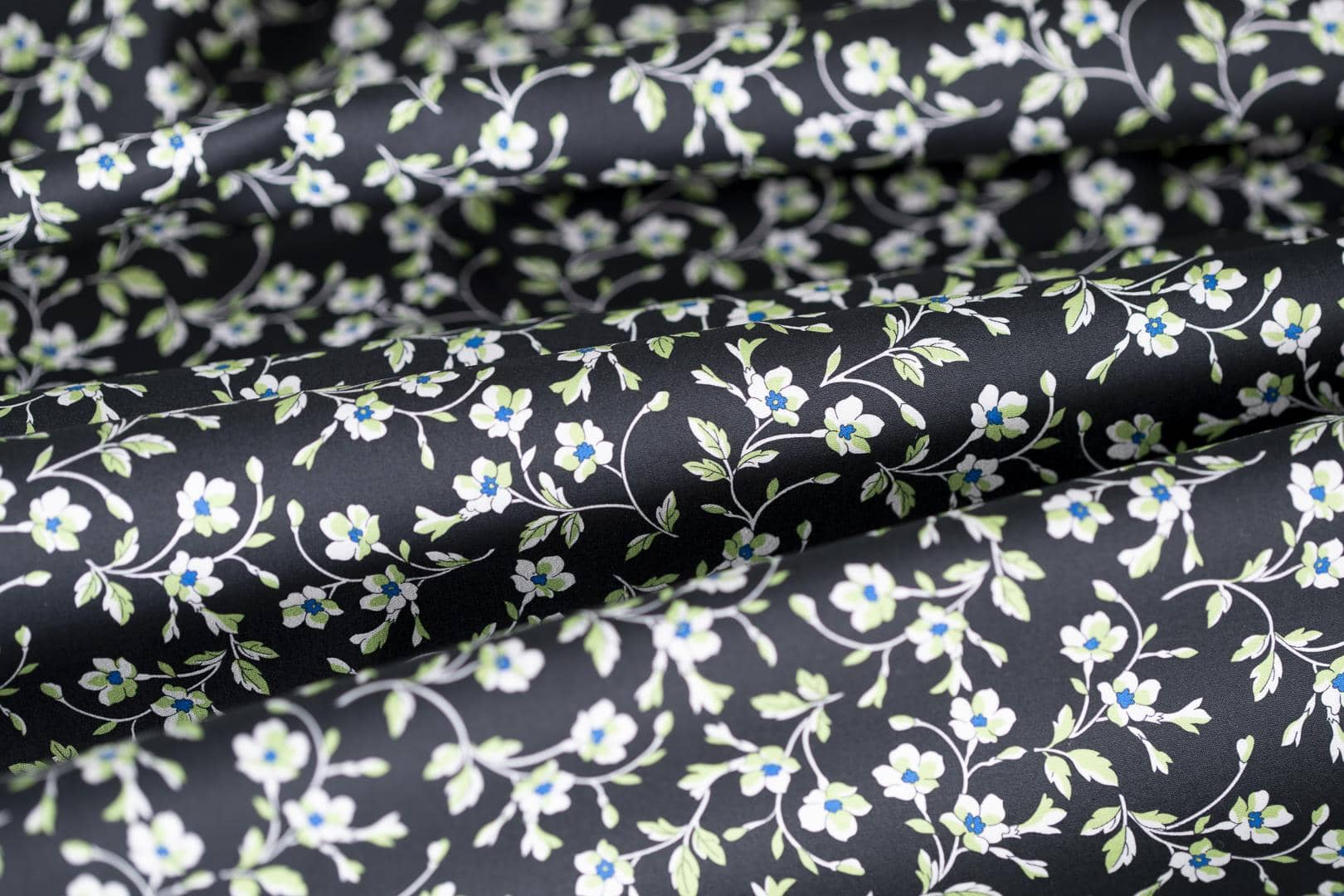 Black Cotton Poplin fabric for dressmaking