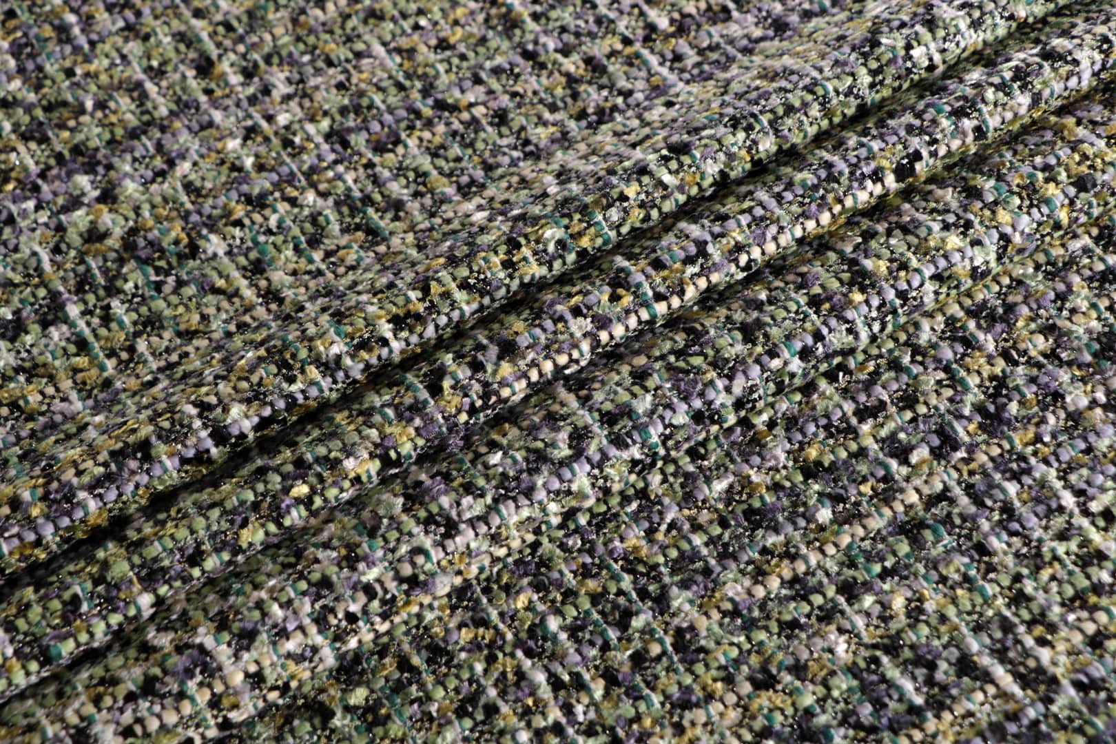 Tissu Multicolor, Vert en Coton, Viscose pour vêtements