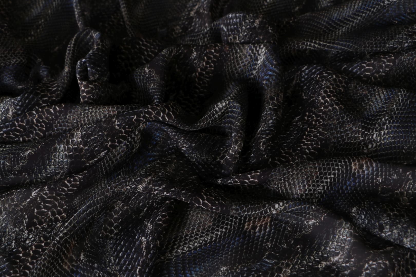 Black, Blue, Gray Viscose fabric for dressmaking