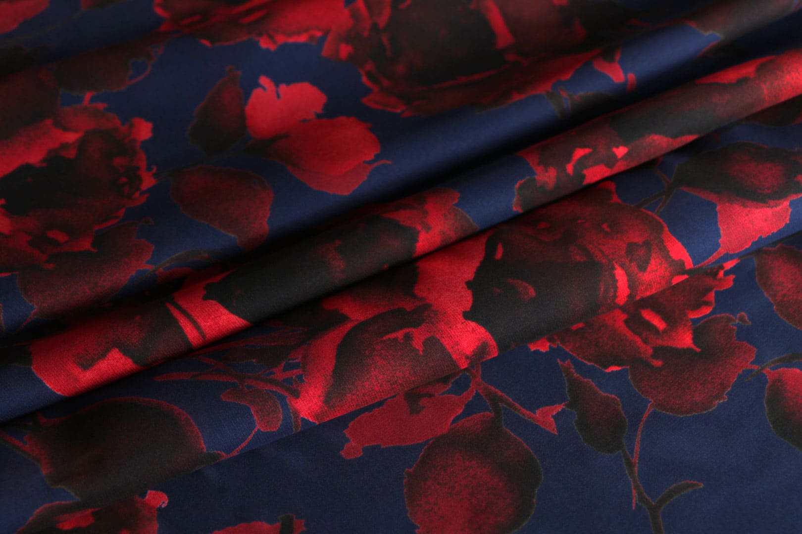 Black, Blue, Red Silk Georgette fabric for dressmaking