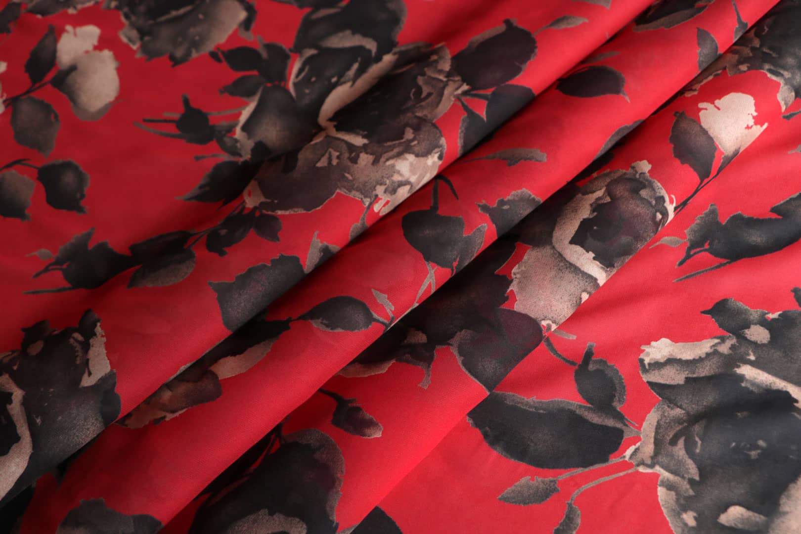 Beige, Brown, Red Silk Georgette fabric for dressmaking