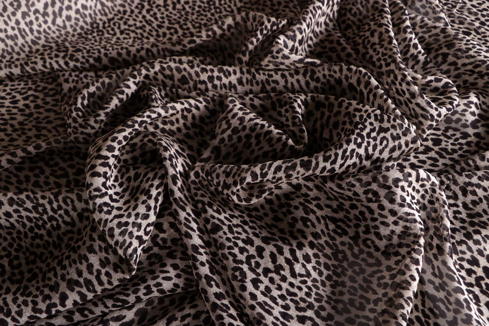 Beige, Brown Silk Georgette fabric for dressmaking