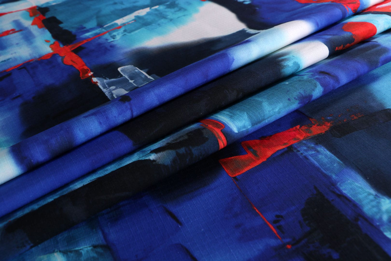 Blue, Red Cotton fabric for dressmaking