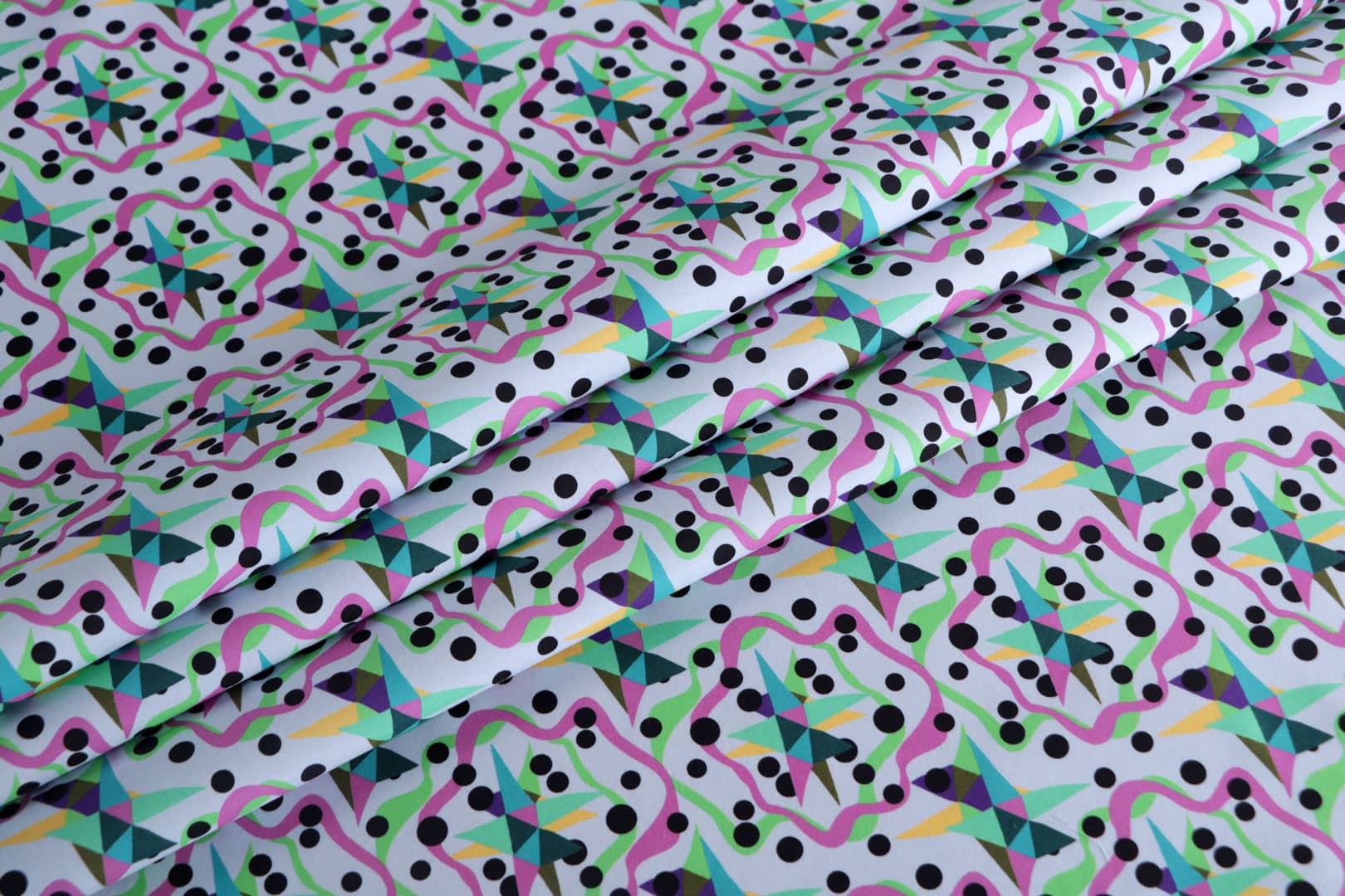 Tessuto Tela di cotone Fucsia, Multicolore, Viola in Cotone per abbigliamento