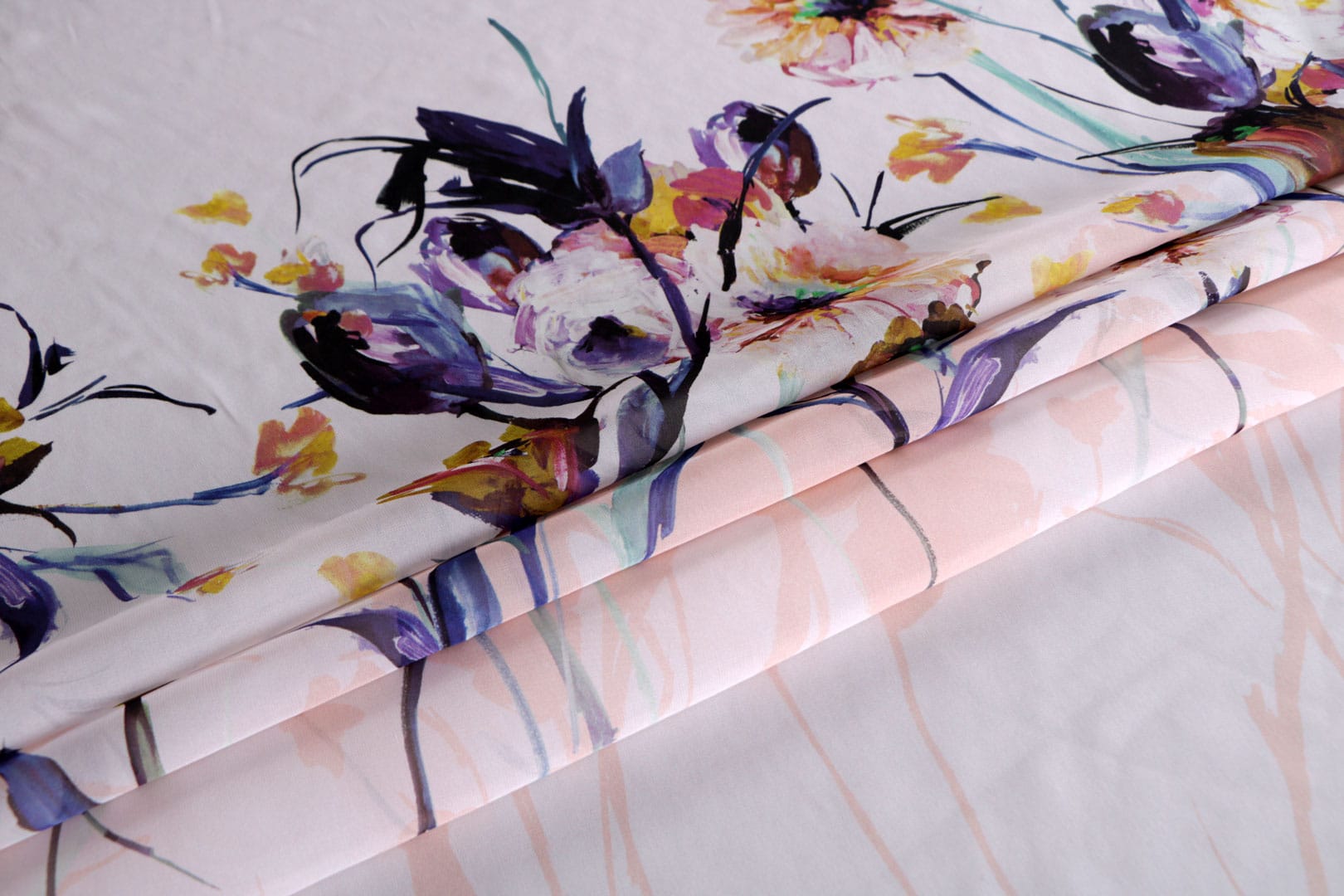 Tissu Georgette Multicolor, Rose en Soie pour vêtements