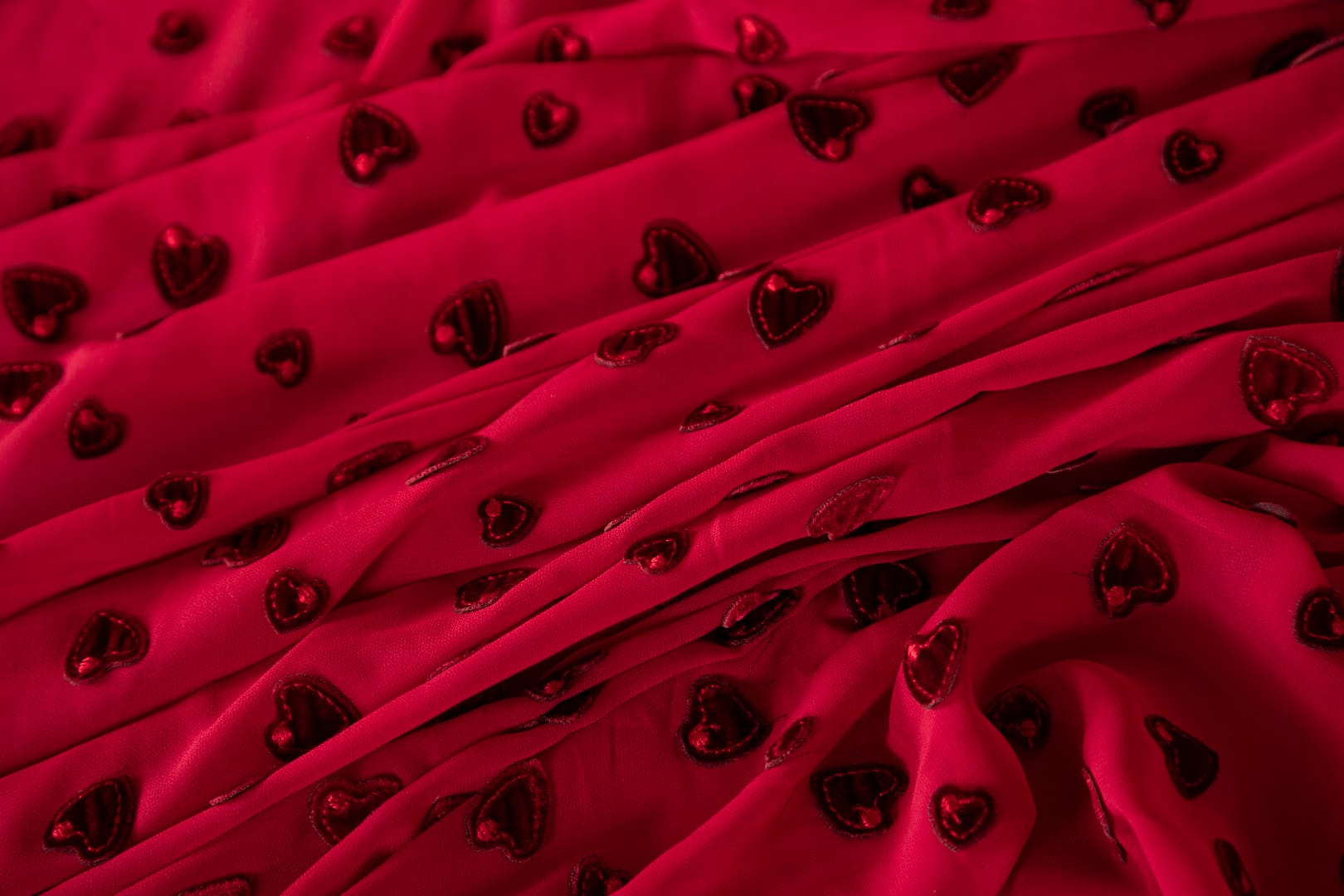 Tissu Rouge en Polyester, Viscose pour vêtements