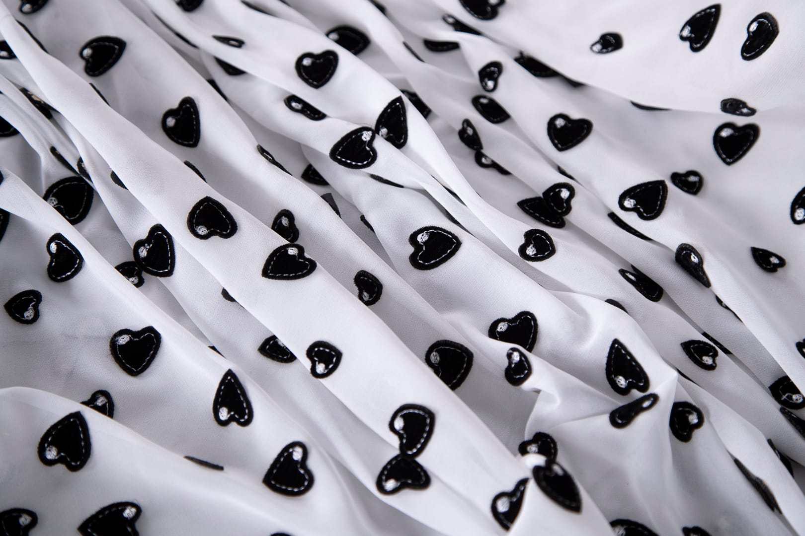 Tissu Blanc, Noir en Polyester, Viscose pour vêtements