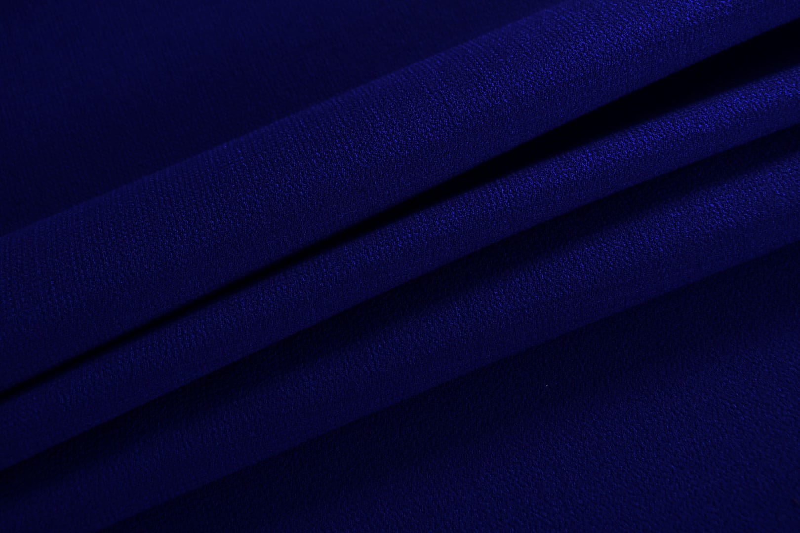 Sapphire Blue Wool Doppia Crepella fabric for dressmaking