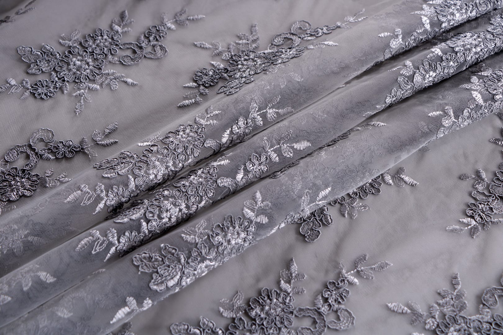 Silver Polyester fabric for dressmaking