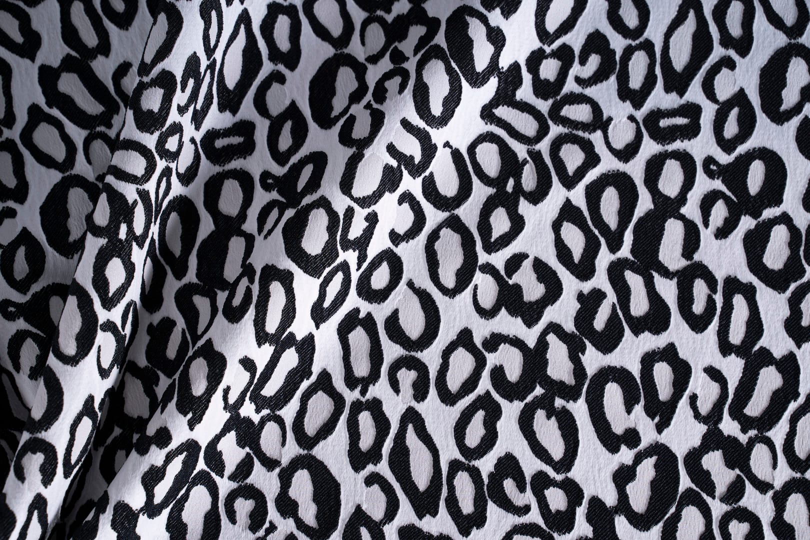 Black, White Polyester, Stretch fabric for dressmaking