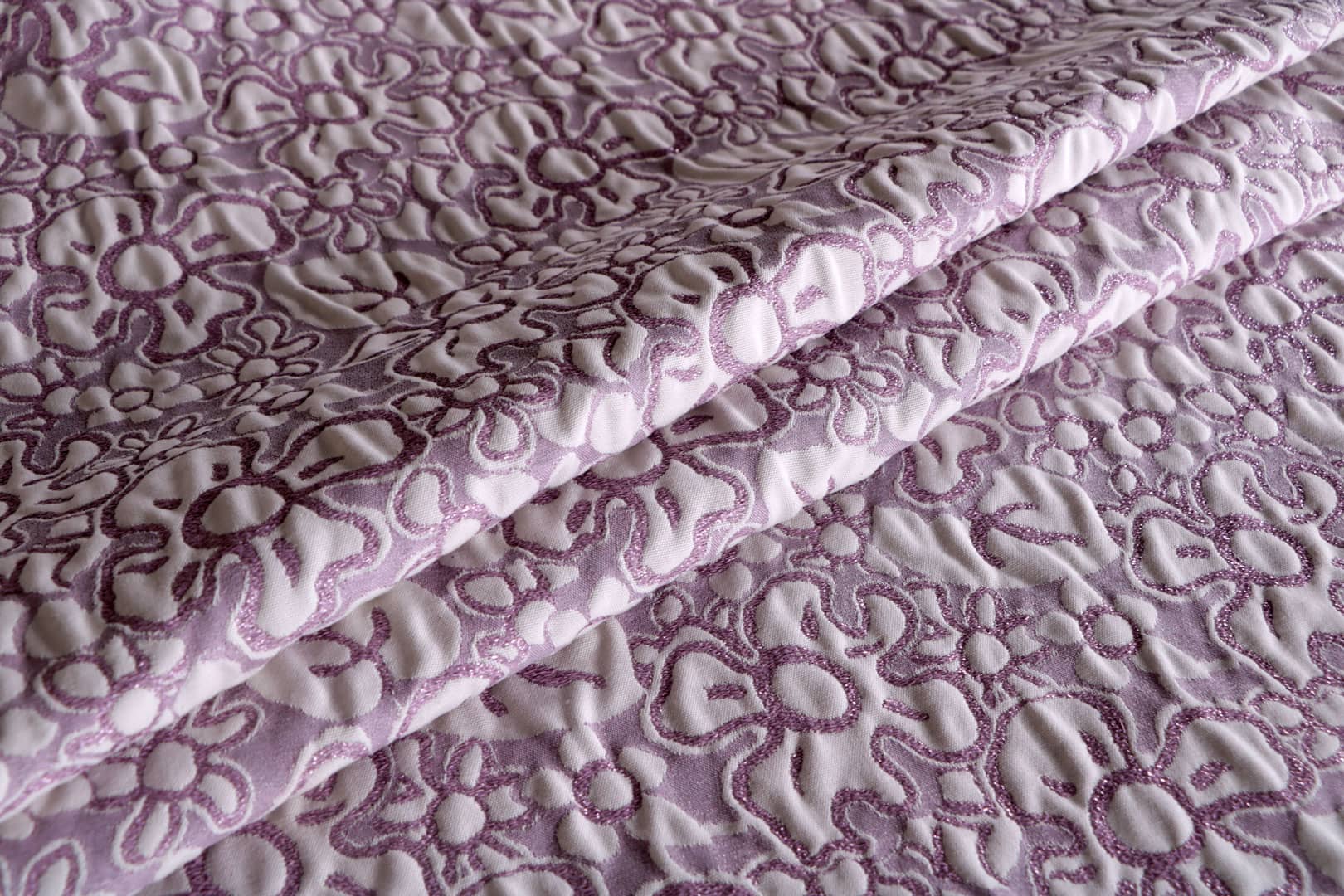 Pink, White Cotton, Polyester, Silk fabric for dressmaking