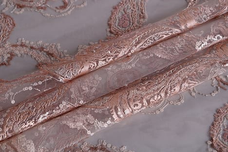 Tessuto di pizzo 22 colori paillettes pizzo perline tessuto di perle artigianato per abito da sera panno tagliato a misura-1 bianco un'iarda o 90 cm 