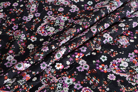 OneOone Tessuto Chiffon Di Viscosa Grigio Con Stampa Paisley – Venduto Al Metro, Largo 106 Cm, Eco-Friendly - 4