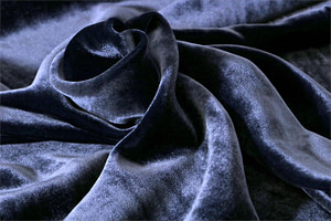 Blue Silk and Viscose Velvet Fabric - 023