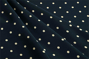 Tessuto Crepe Se Omnibus Micro Pois 201102 Bianco, Blu in Seta