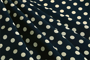 Blue, White Silk Polka Dot Fabric - Crepe Se Omnibus Pois 201102