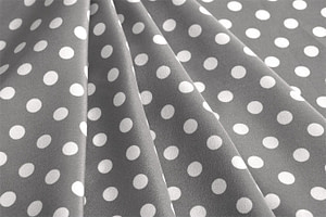 Gray, White Silk Polka Dot Fabric - Crepe Se Omnibus Pois 201906