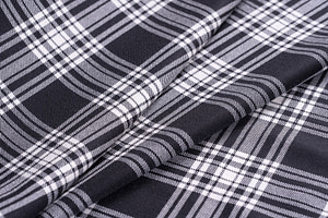 Black, White Wool fabric for dressmaking