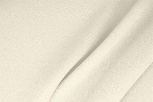 Tessuto Doppia Crepella di Lana Bianco Avorio in Lana per abbigliamento