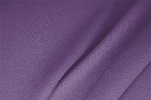 Tessuto Doppia Crepella di Lana Viola Iris in Lana per abbigliamento
