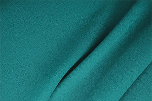 Turquoise Blue Wool Wool Double Crêpe fabric for dressmaking