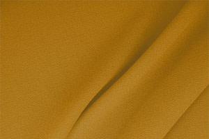Tissu Couture Double crêpe de laine Jaune ocre en Laine TC000098