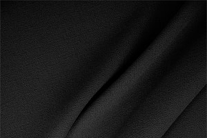 Tissu double crepe de laine noir pour vêtements