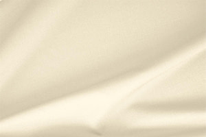 Tessuto Gabardine Stretch Bianco Avorio in Lana, Poliestere, Stretch per abbigliamento