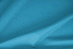 Tessuto Gabardine Stretch Blu Turchese in Lana, Poliestere, Stretch per abbigliamento