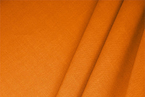 Pumpkin Orange Linen, Stretch, Viscose Linen Blend Apparel Fabric