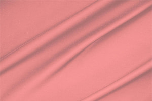 Tessuto Rasatello di Cotone Stretch Rosa Geranio in Cotone, Stretch per abbigliamento