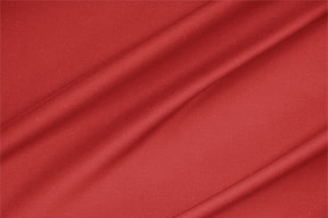 Tessuto Rasatello di Cotone Stretch Arancione Corallo in Cotone, Stretch per abbigliamento